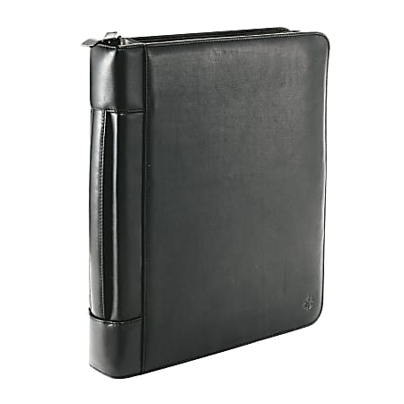 FranklinCovey® Leather 3-Ring Binder With Top Handle, 1" Rings, Black