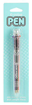 Office Depot® Brand 6-In-1 Ballpoint Pen, Fine Point, 0.7 mm, Assorted Colors