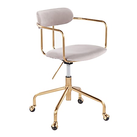 LumiSource Demi Office Chair, Silver/Gold
