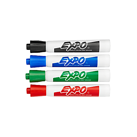 EXPO® Chisel-Tip Dry-Erase Markers, Assorted, Pack Of 4