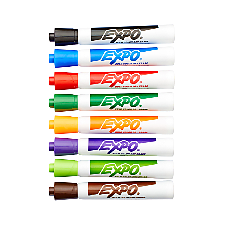 EXPO® Chisel-Tip Dry-Erase Markers, Assorted, Pack Of 8