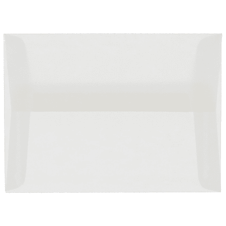 JAM Paper® Translucent Vellum Invitation Envelopes, A9, Gummed Seal, Clear, Pack Of 25