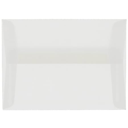JAM Paper® Booklet Invitation Envelopes, A10, Gummed Seal, Clear, Pack Of 25