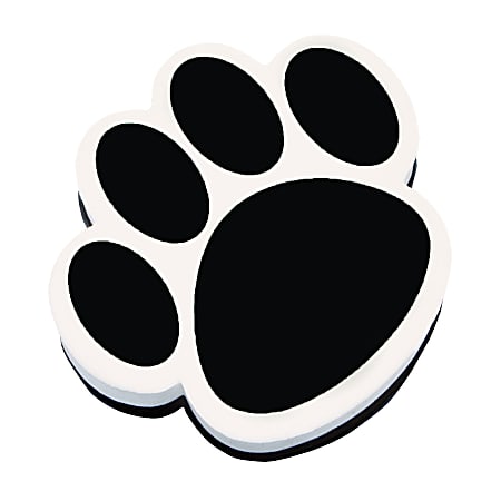 Ashley Productions Magnetic Whiteboard Erasers, 3 3/4", Black Paw, Pack Of 6
