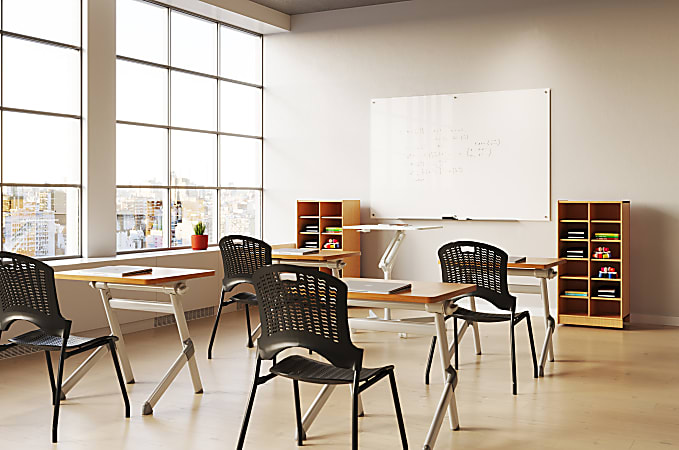 WorkPro Magnetic Glass Unframed Dry Erase Whiteboard 72 x 48 White ...