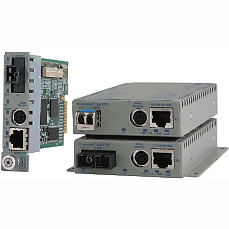 Omnitron Systems 10/100/1000BASE-T UTP to 1000BASE-X Media Converter and Network Interface Device - 1 x Network (RJ-45) - Management Port - 1000Base-X - 1804.46 ft - 1 x Expansion Slots - 1 x SFP Slots - Wall Mountable