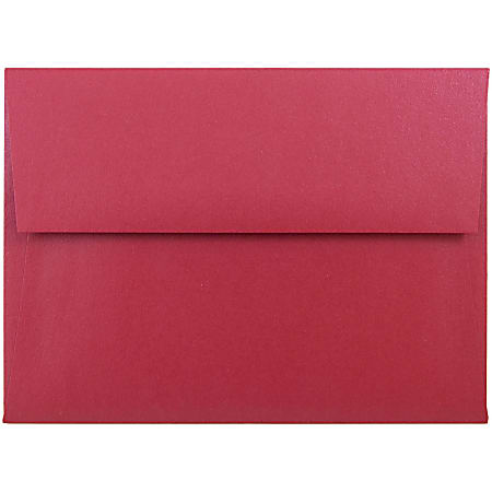 JAM Paper® Booklet Invitation Envelopes, A6, Gummed Seal, Jupiter Red Metallic, Pack Of 25