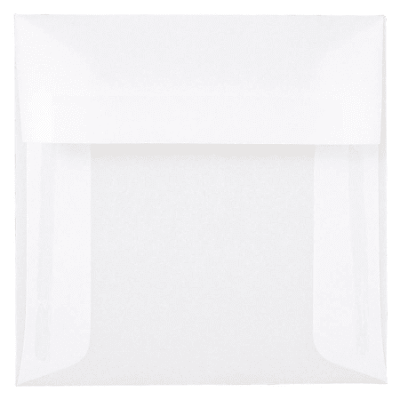 JAM Paper® Translucent Vellum Invitation Envelopes, #5 Gummed Seal, Clear, Pack Of 25