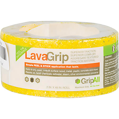 GripAll LavaGrip Anti-Slip Strip, 6" x 4', Yellow