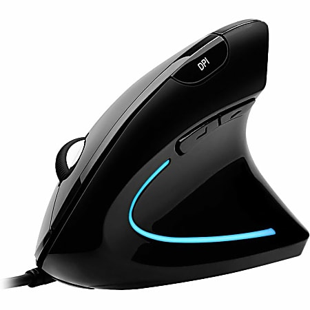 Adesso® iMouse E1 USB Illuminated Vertical Ergonomic  Optical Mouse, Glossy Black
