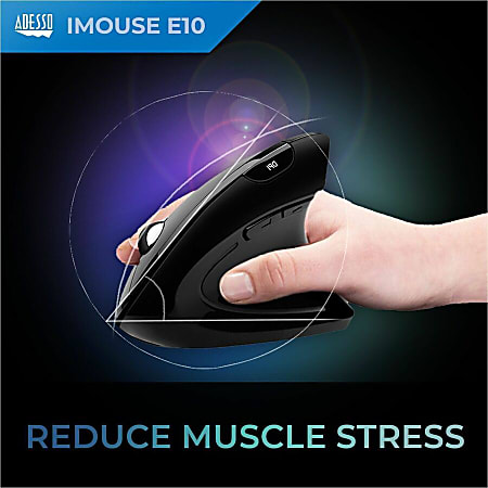 Adesso® iMouse E10 Wireless RF Vertical Ergonomic Optical Mouse