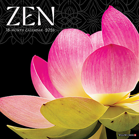 2026 Willow Creek Press Inspirational Monthly Wall Calendar, 12" x 12", Zen, January To December, 53409