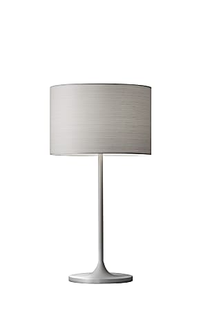 Adesso® Oslo Table Lamp, 22 1/2"H, White Shade/White Base
