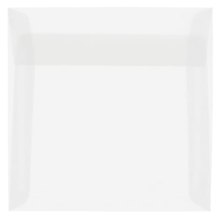 JAM Paper® Translucent Vellum Invitation Envelopes, 6" x 6", Gummed Seal, Clear, Pack Of 25