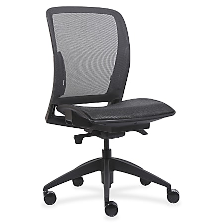 Lorell® Ergonomic Mesh Armless Mid-Back Chair, Black