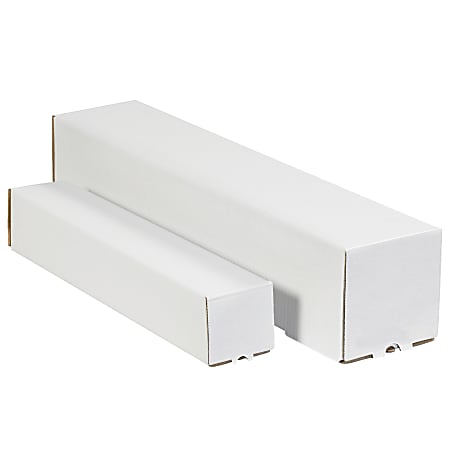 Partners Brand Square Mailing Tubes, 2"H x 2"W x 37"D, White, Pack Of 50