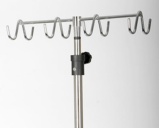 Medline IV Stand 8-Hook Rake, Stainless Steel