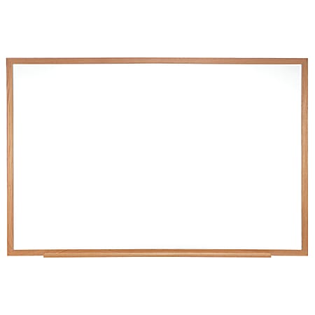 Ghent Melamine Dry-Erase Whiteboard, 24" x 36", Wood Frame With Brown Finish