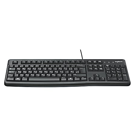 Kriminel mudder Kano Logitech K120 Wired Keyboard for Windows USB Plug and Play Full Size Spill  Resistant Curved Space Bar Compatible with PC Laptop Black - Office Depot