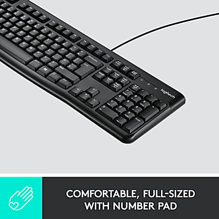 Logitech K120 Full-size Wired Membrane Keyboard for PC with Spill-Resistant  Design Black 920-002478 - Best Buy