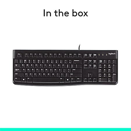 Logitech K120 Wired Keyboard for Windows USB Plug and Play Full