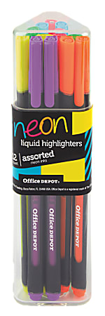 Office Depot® Brand Liquid Triangle Highlighters, Chisel Point,
