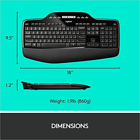 Logitech MK710 Wireless Straight Full Size Keyboard Black Depot - Right Handed Optical Office Mouse