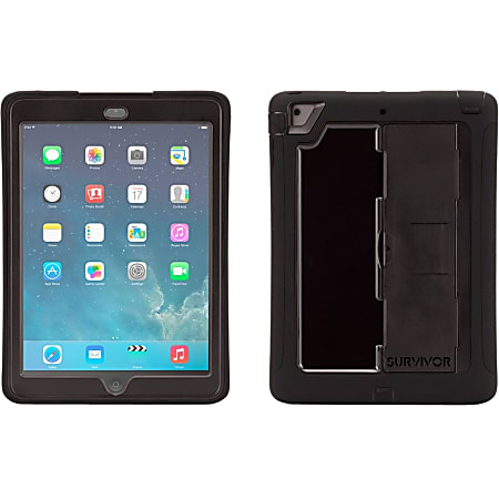 Griffin Survivor Slim for iPad Air - For Apple iPad Air Tablet - Black - Shatter Resistant, Shock Absorbing - Silicone - 79.20" Drop Height