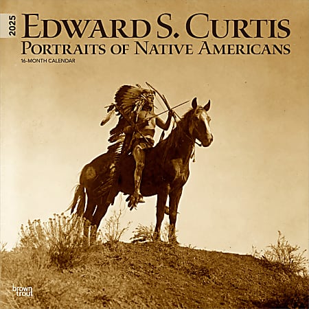 2025 BrownTrout Edward S. Curtis Portraits of Native Americans Wall Calendar, 12" x 12", Art and Architecture, Jan to Dec 2025, 9781975474768