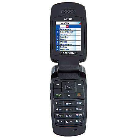 NET10™ Samsung T201G Prepaid Wireless Phone, Black/Silver
