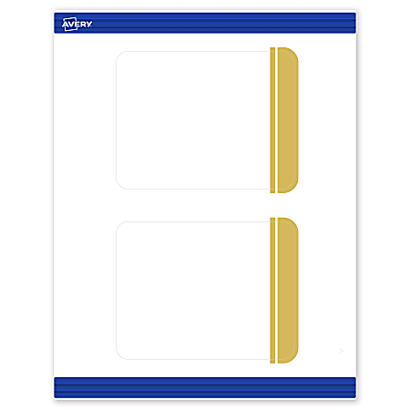 Avery® Print-To-The-Edge Postcards With Sure Feed®, S00-DKD-PRMWC10, 4-1/4" x 5-1/2", Matte White, Preprinted Double Dipped Gold Edge Design, 20-PK