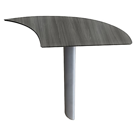 Mayline Medina Curved Desk Extension, Right - Beveled Edge - Material: Steel - Finish: Gray, Laminate - MNEXTRLGS