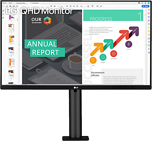 LG 27” QHD IPS HDR 10 USB-C Monitor With Ergo Stand 