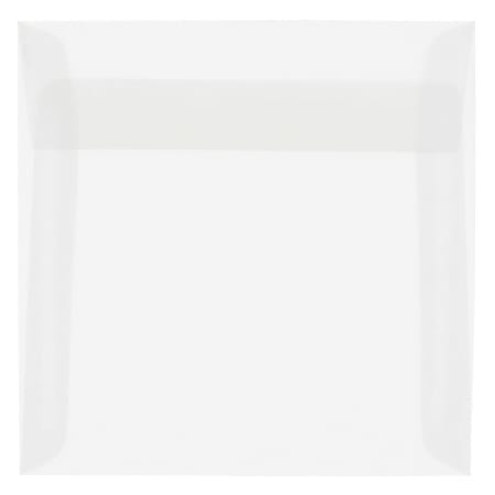 JAM Paper® Translucent Vellum Invitation Envelopes, 8" x 8", Gummed Seal, Clear, Pack Of 25