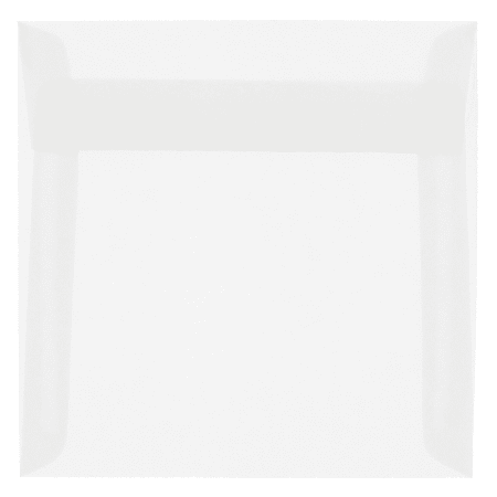 JAM Paper® Translucent Vellum Invitation Envelopes, 8" x 8", Gummed Seal, Clear, Pack Of 25