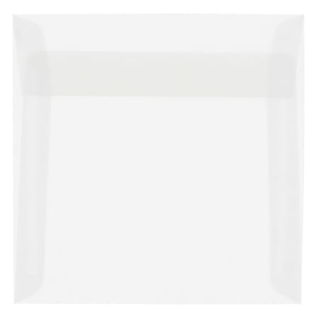 JAM Paper® Translucent Vellum Invitation Envelopes, 8 1/2" x 8 1/2", Gummed Seal, Clear, Pack Of 25