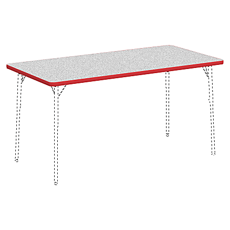 Lorell® Classroom Rectangular Activity Table Top, 60"W x 30"D, Gray Nebula/Red