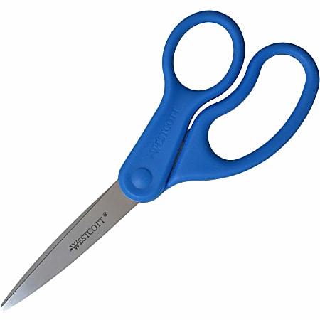 Fiskars Bent Left Hand Scissors 8 Pointed OrangeRed - Office Depot