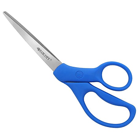 Westcott All Purpose Preferred Stainless Steel Scissors 8 Bent Blue -  Office Depot