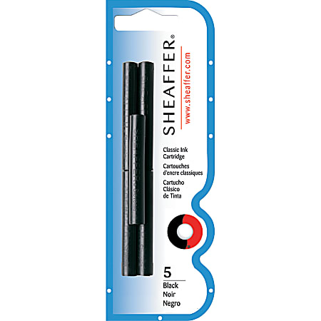 Sheaffer® Pen Refills, Ink Cartridges, Black, Pack Of 5