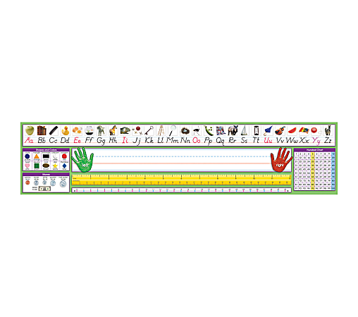North Star Teacher Resources Adhesive Desk Plates, 4" x 17 1/2", Primary Modern Manuscript, Pre-K - Grade 8, Pack Of 36 Plates, Set Of 2 Packs