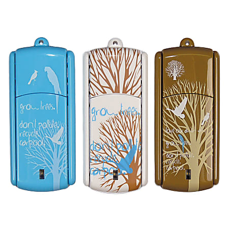 Ativa® Flip-Top USB Flash Drive With ReadyBoost™, 4GB, Earth Design