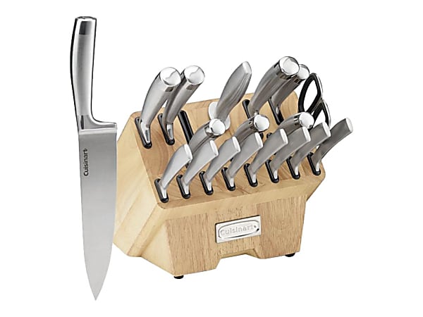 Cuisinart 19 Piece Cutlery Set with Block - 19 Piece(s) - 1 x Chef's Knife, 1 x Serrated Bread Knife, 1 x Slicer, 2 x Santoku Knife, 1 x Serrated Utility Knife, 1 x Paring Knife, 1 x Bird's Beak Knife, 8 x Steak Knife - Cutting, Slicing, Paring, Steak