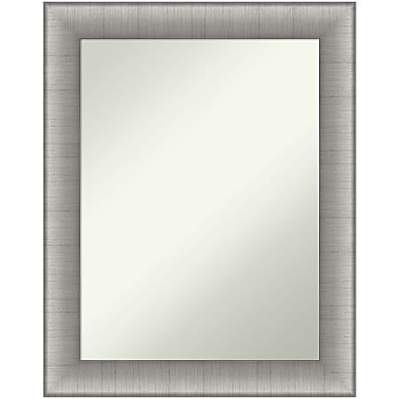 Amanti Art Non-Beveled Rectangle Framed Bathroom Wall Mirror, 28-3/4” x 22-3/4”, Elegant Brushed Pewter