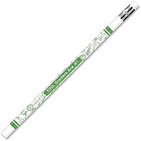 Moon Products Fifth Graders Are No.1 Pencil - #2 Lead - White Wood Barrel - 12 / Dozen