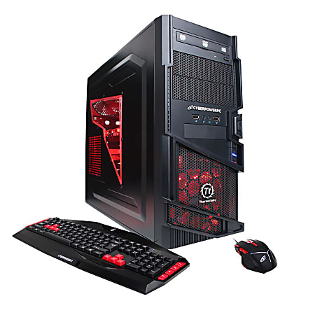 CyberPowerPC Gamer Ultra GUA520 Gaming Desktop Computer - FX-Series FX-4300 - 8 GB RAM - 1 TB HDD - Black, Red - Windows 10 Home 64-bit - NVIDIA GeForce GT 730 2 GB - DVD-Writer