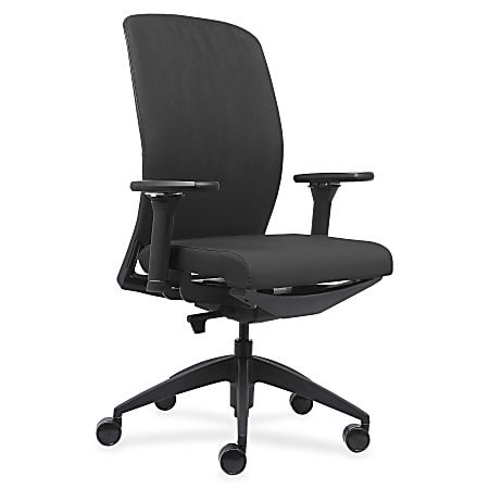 Lorell™ Executive High-Back Swivel Chair, Ash Gray/Black