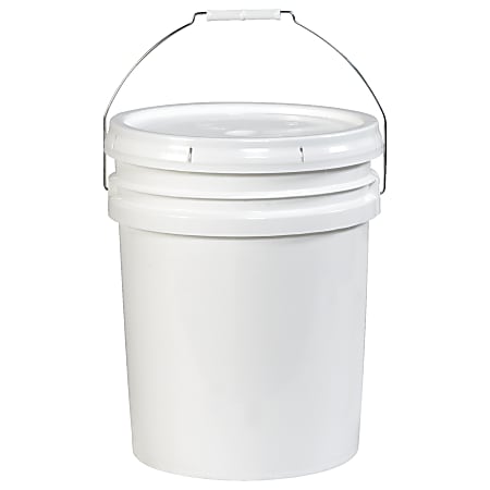 Partners Brand Plastic Pail Shipper, Open Head, 5 Gallon, White