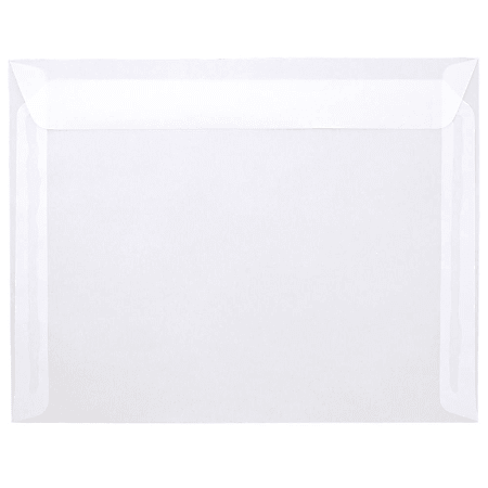 JAM Paper® Booklet Envelopes, #10, Gummed Seal, Clear, Pack Of 25