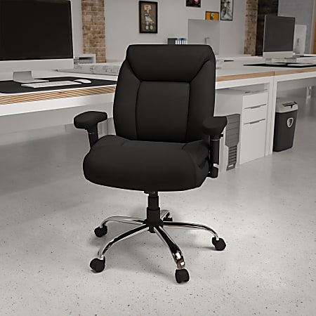Flash Furniture HERCULES Fabric Mid-Back Task Chair, Black/Chrome